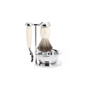 MUHLE - Set 4 pz Pen-Ras-Stand-Ciotola Mach 3 Simil Avorio S 81 M 337 SM3